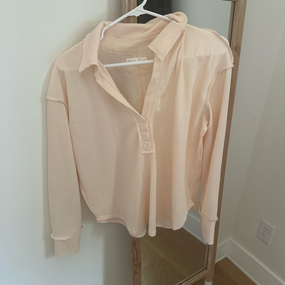 Becool Waffle Knit Long Sleeve Top